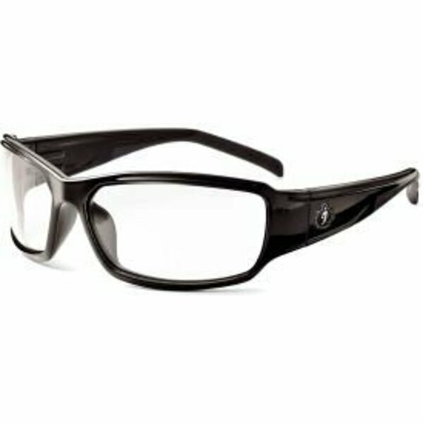 Ergodyne Skullerz Thor Safety Glasses W/Fog-Off, Clear AF Lens, Black Frame 51003